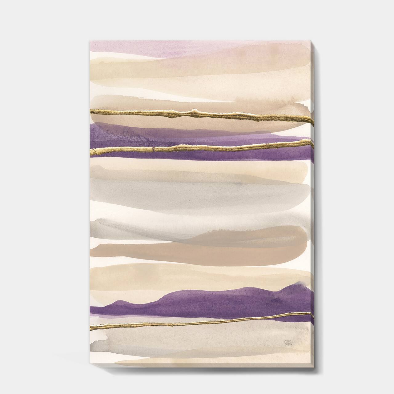Designart - Shape of Glam Purple III - Shabby Chic Premium Canvas Wall Art
